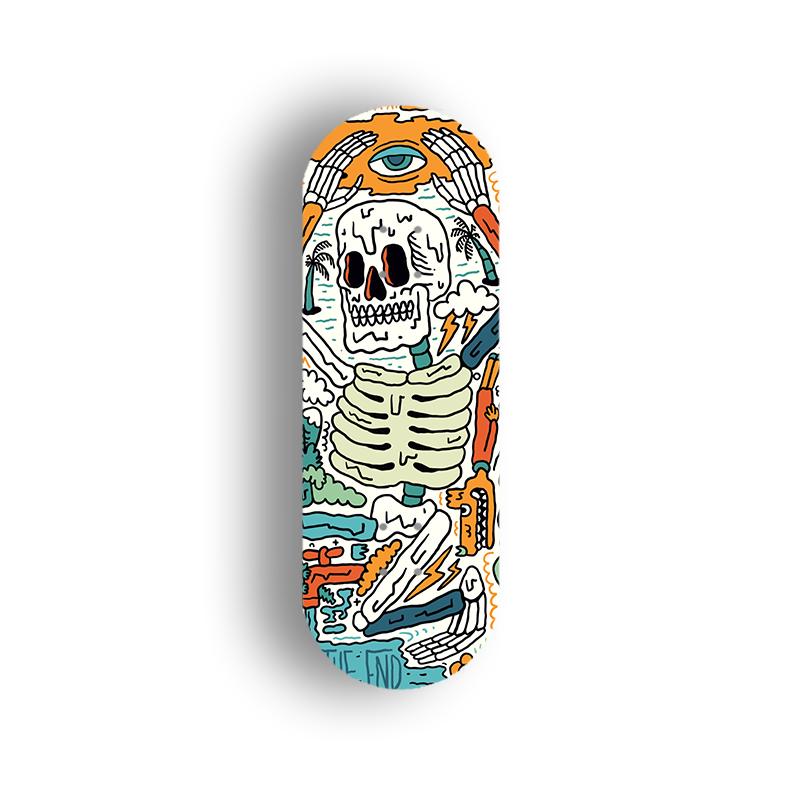 Professional Fingerboard Deck Doodle Skull XFlippro