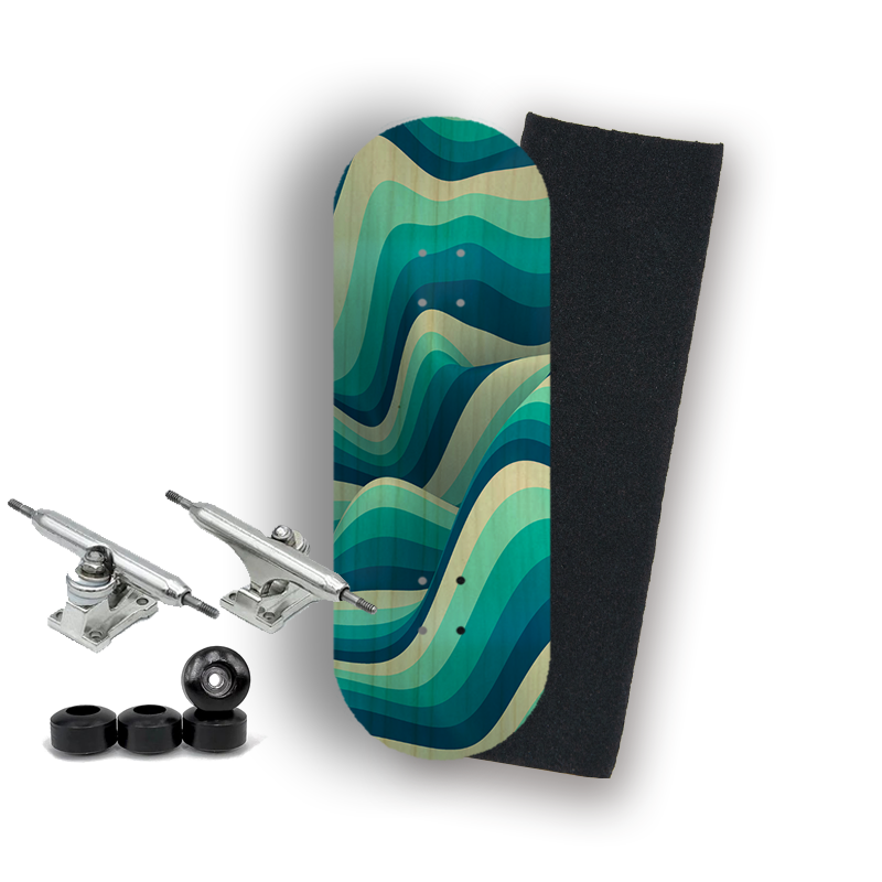 Professional Fingerboard Complete  - Wave Stripes Green