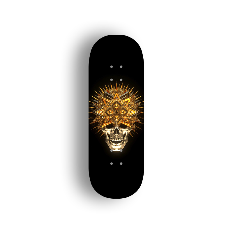 Professional Fingerboard Deck - Golden Skull