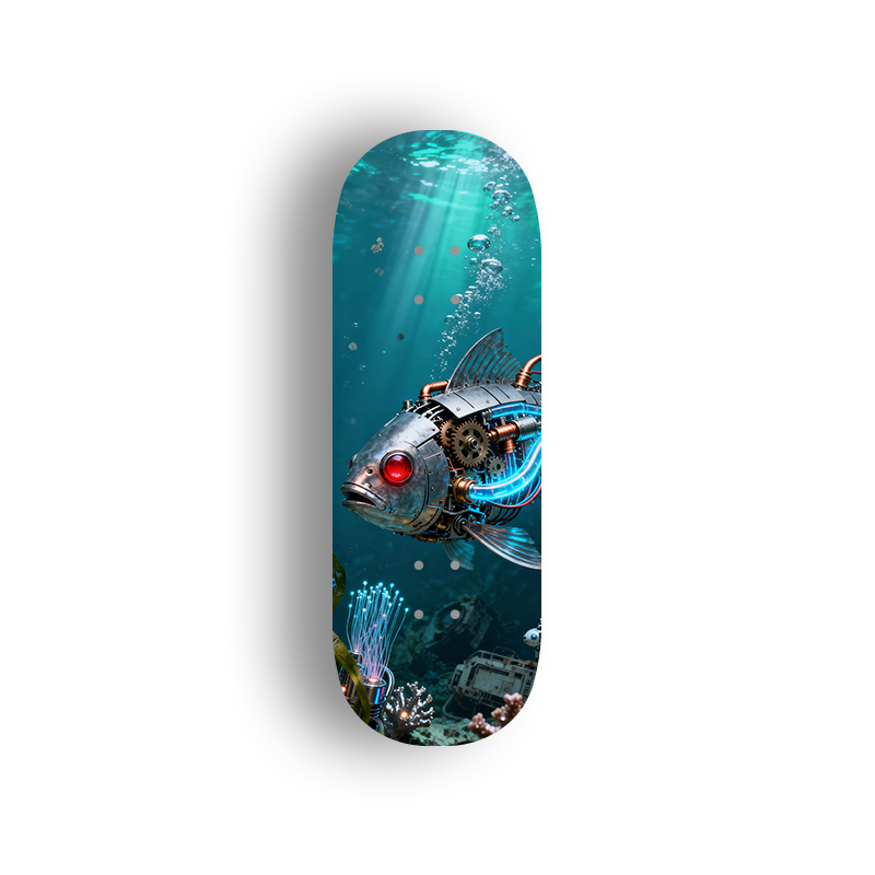 Professional Fingerboard Deck - Neon Steam Fish