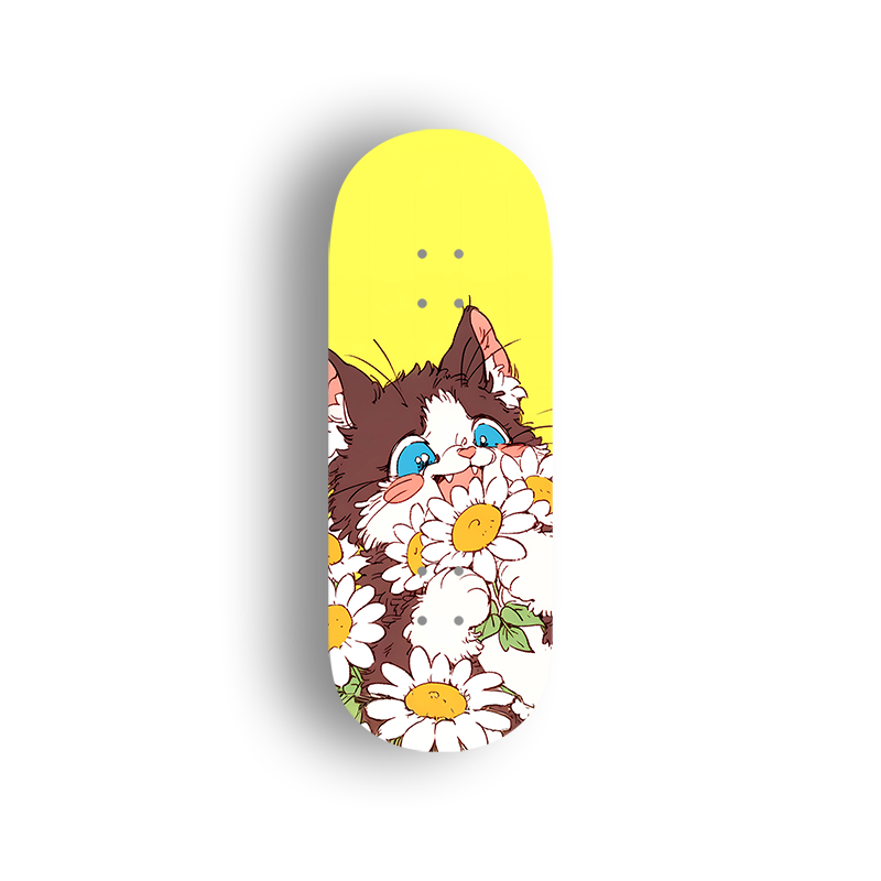 Professional Fingerboard Deck - Flower Cat