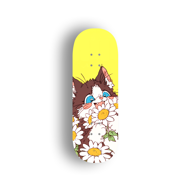 Professional Fingerboard Deck - Flower Cat