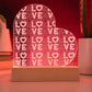 LED Engraved Acrylic Heart Plaque -LOVE