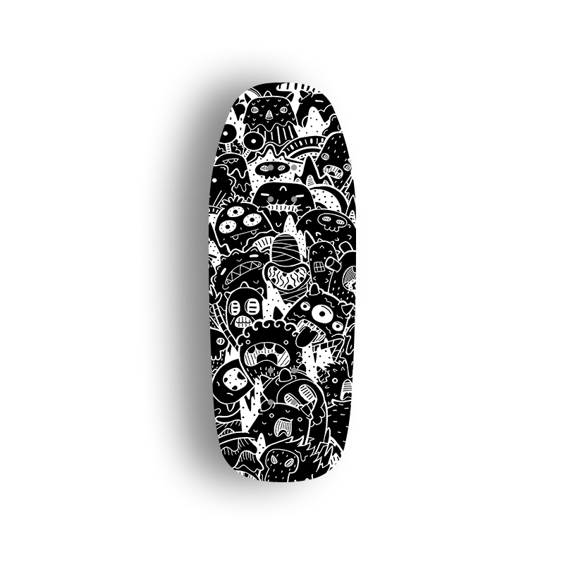 Professional Fingerboard Deck -Black & White Monsters