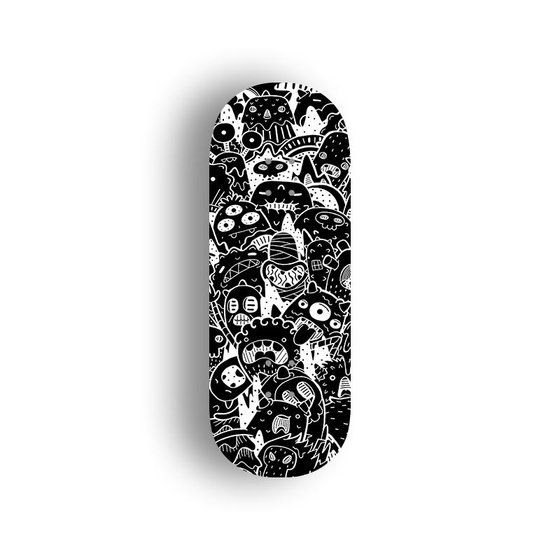 Professional Fingerboard Deck -Black & White Monsters