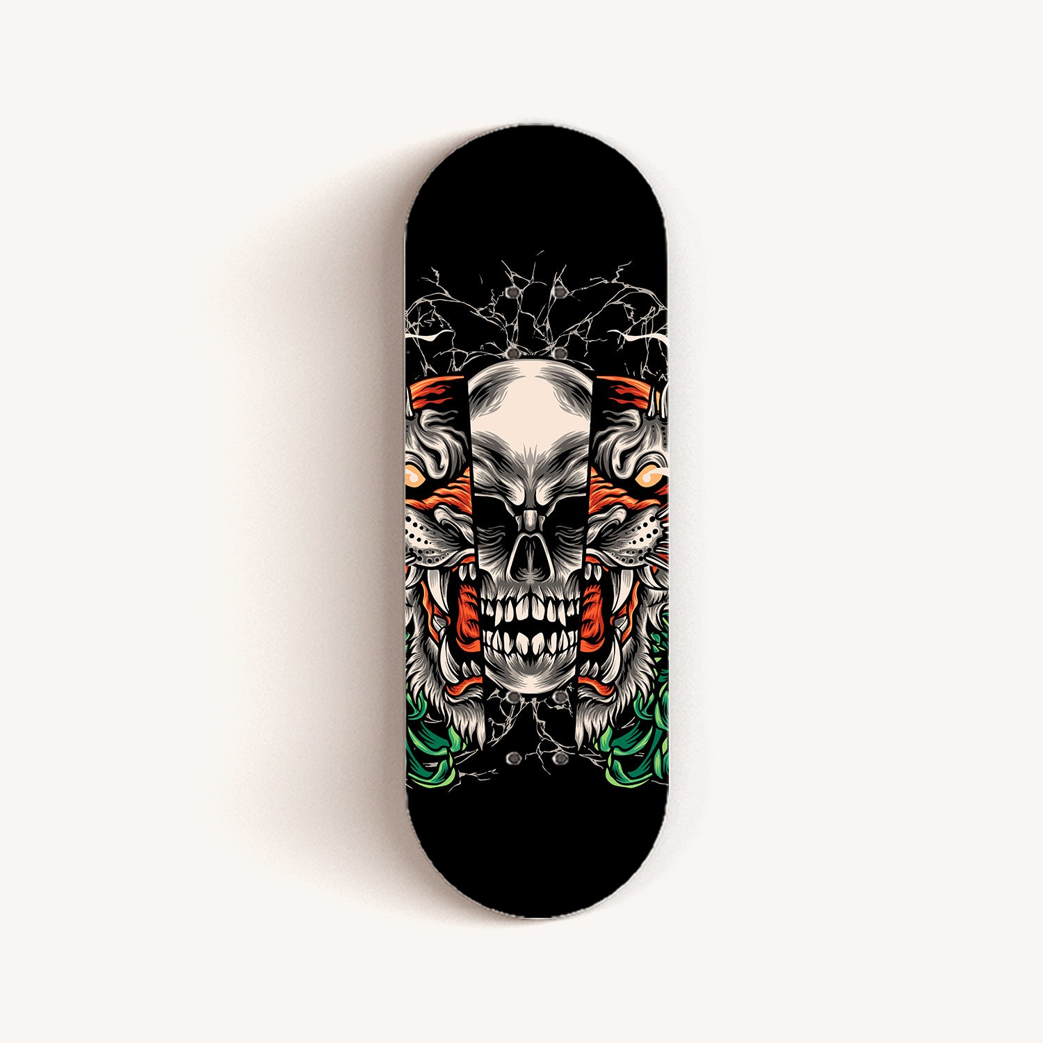 Professional Fingerboard Deck With Unique Graphic - Skeleton Tiger