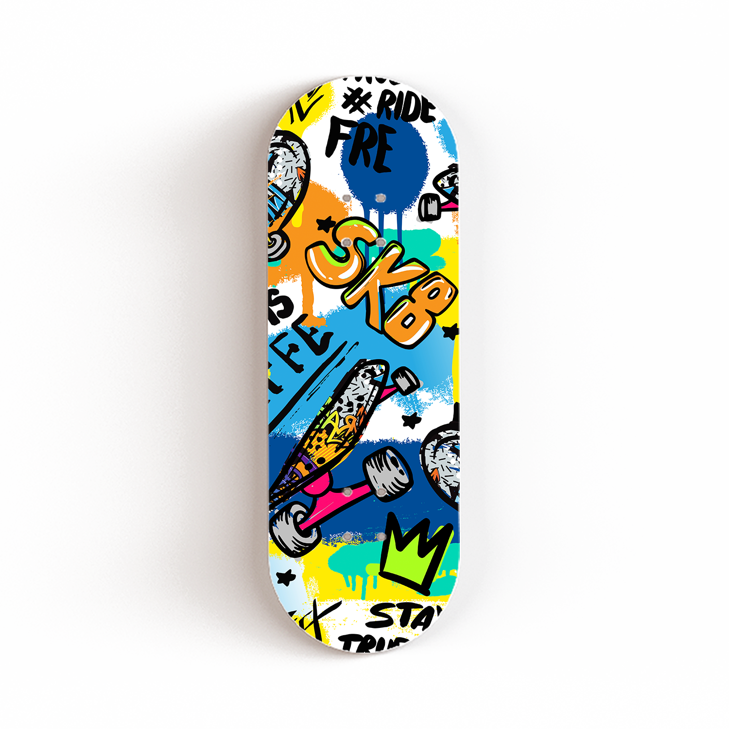 Professional Fingerboard Graphic Deck -Colorful Sk8