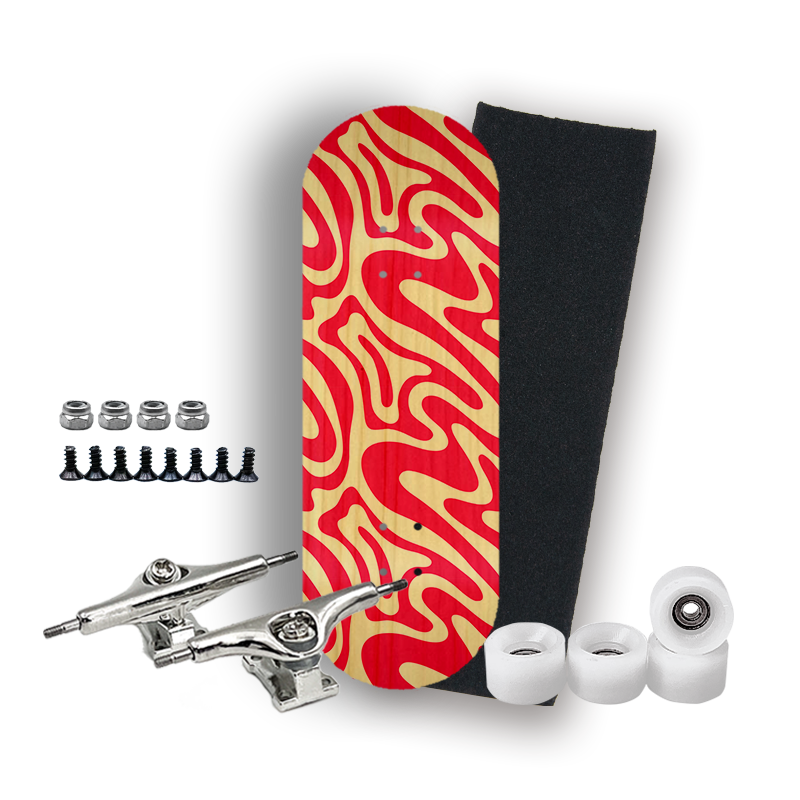 Professional Fingerboard Complete  - With XTrucks 2.0 and Bowl Wheels- Red Stripes