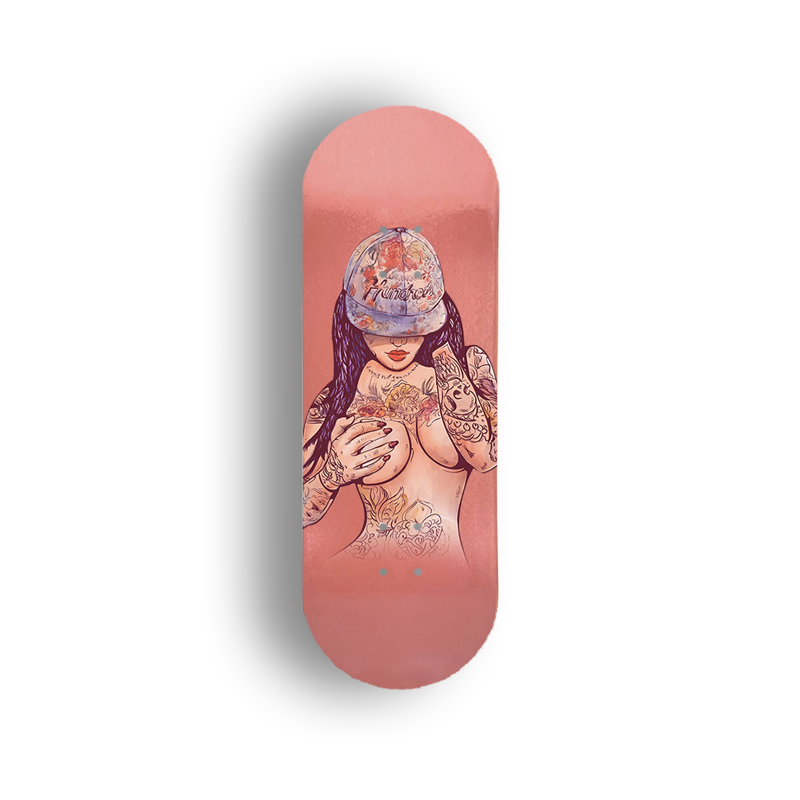 Professional Fingerboard Deck -Real Wear Graphic  - Tattoo Girl