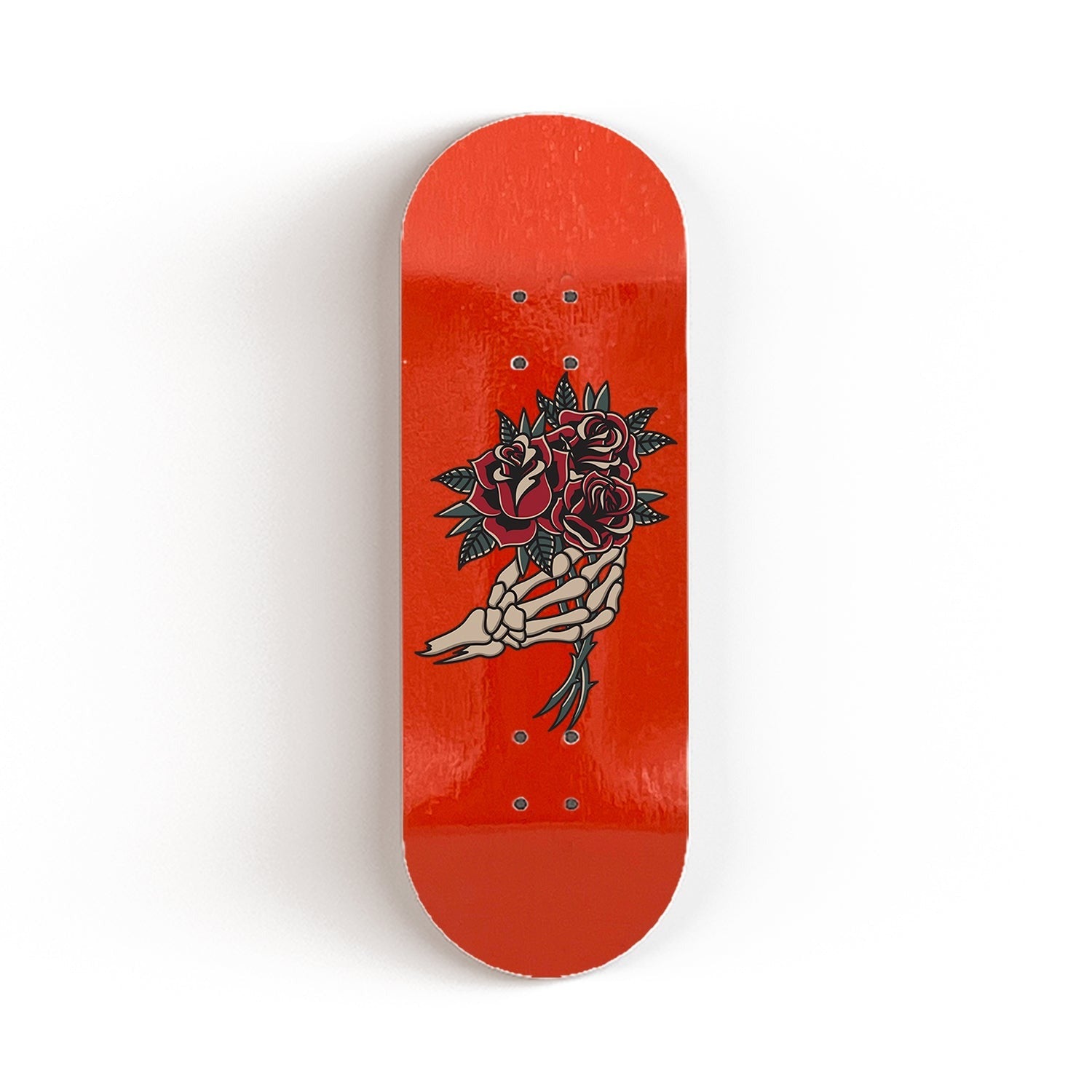 Professional Fingerboard Deck With Unique Graphic - Skeleton Roses