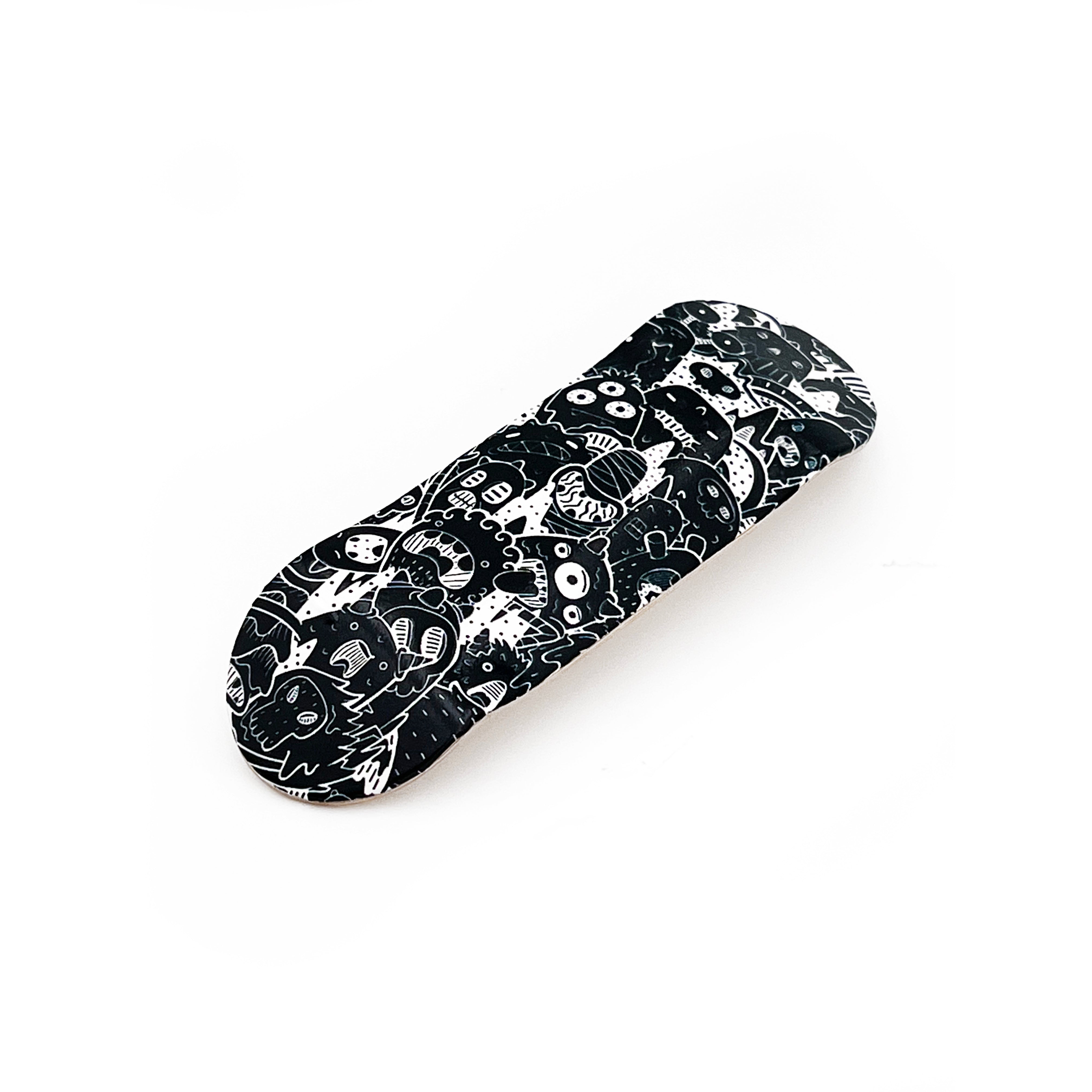 Professional Fingerboard Deck -Black & White Monsters