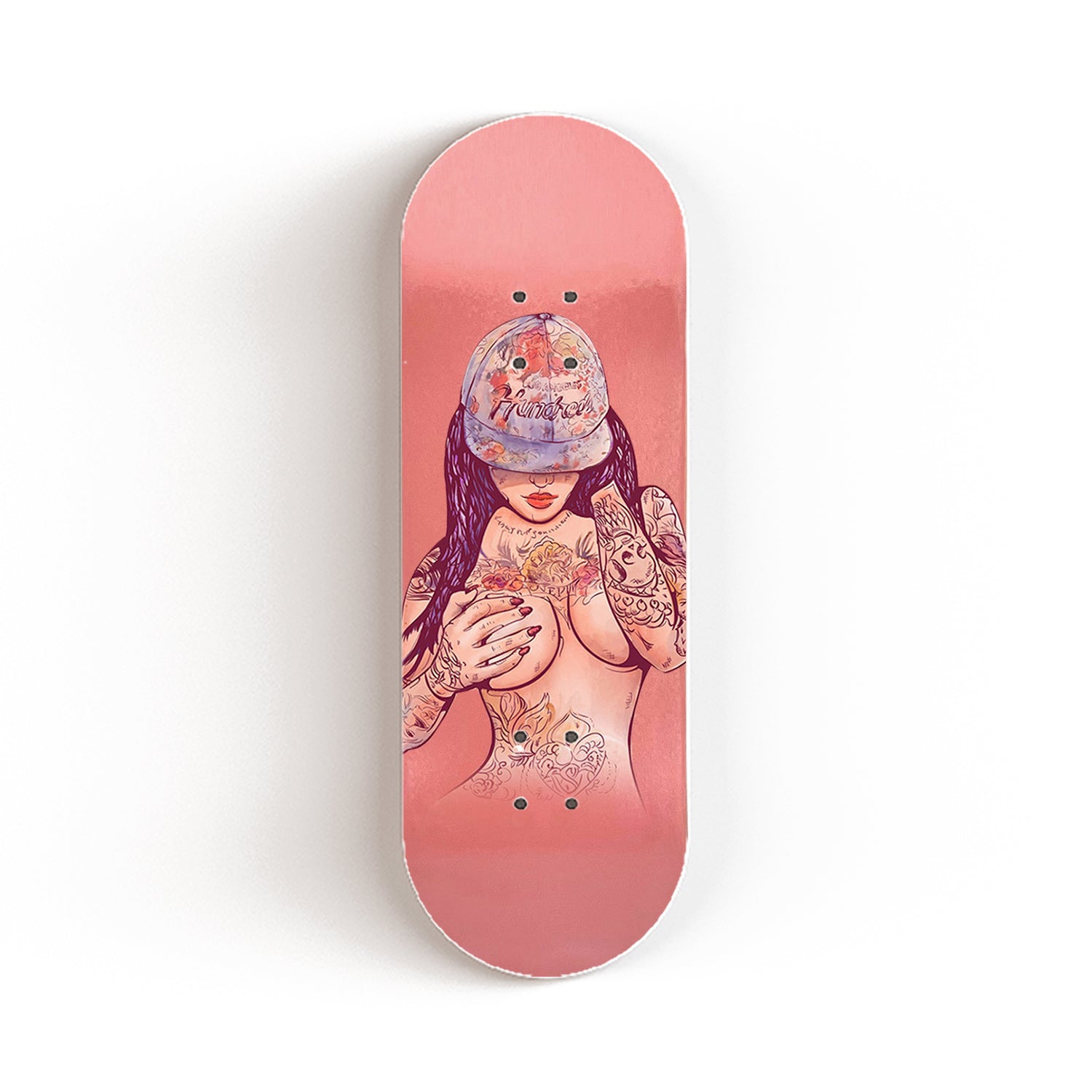 Professional Fingerboard Deck -Real Wear Graphic  - Tattoo Girl